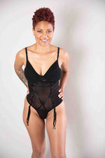 Load image into Gallery viewer, sexy black one-piece lingerie set
